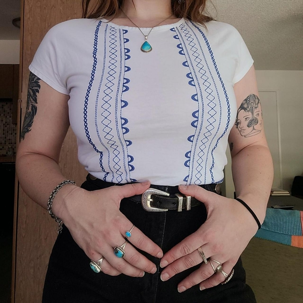Embroidered White Top